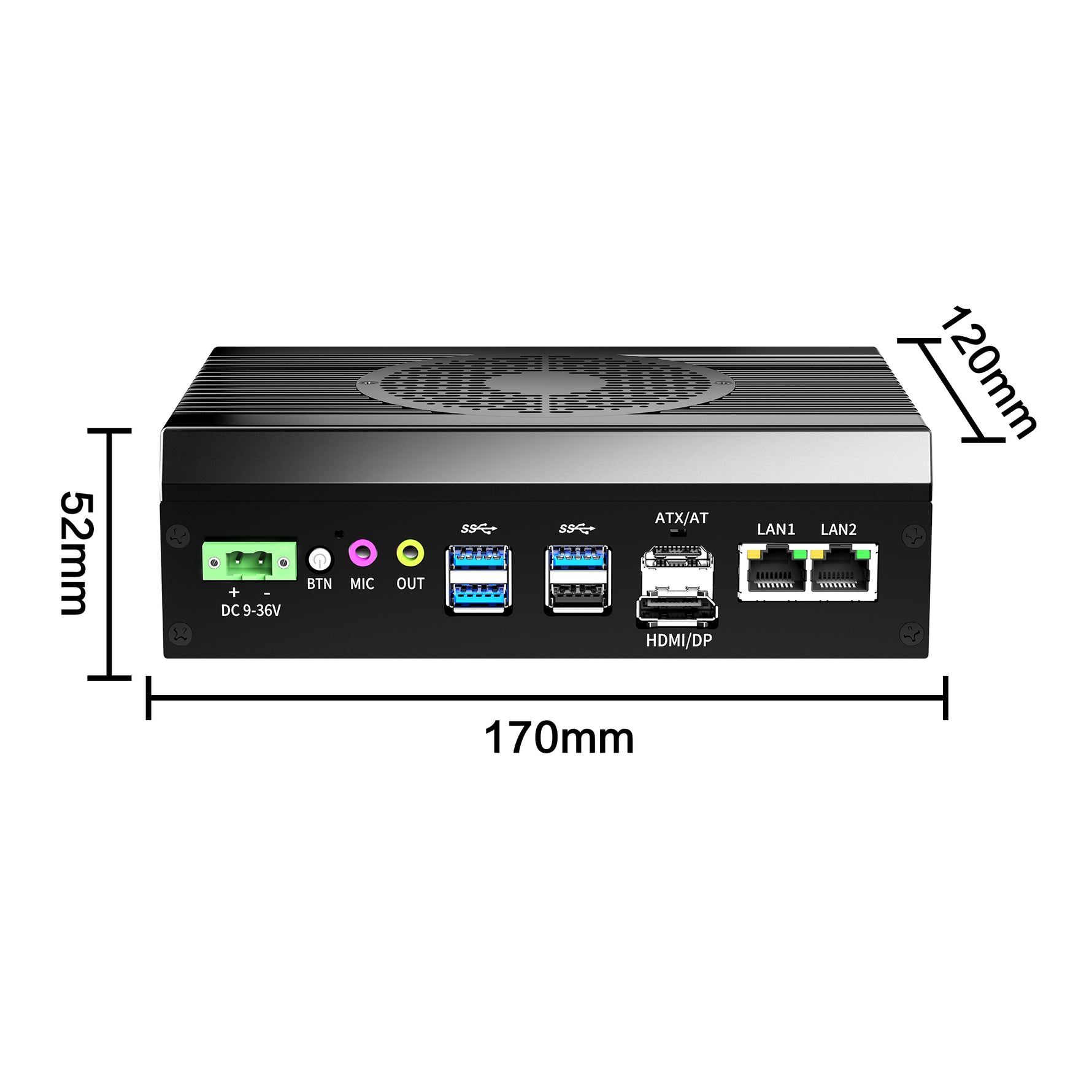 Mini Industrial PC BSC-MF-J6412-0C-2L Fan & Fanless  Support i3-1215U / i5-7200U / i5-1235U / i7-1255U optional