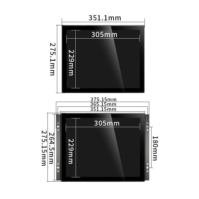 Monitor industrial de pantalla plana táctil IFPM de 7" a 23,8" con pantalla táctil capacitiva o resistiva. 