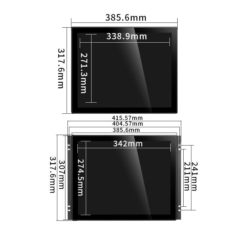 Monitor industrial de pantalla plana táctil IFPM de 7" a 23,8" con pantalla táctil capacitiva o resistiva. 