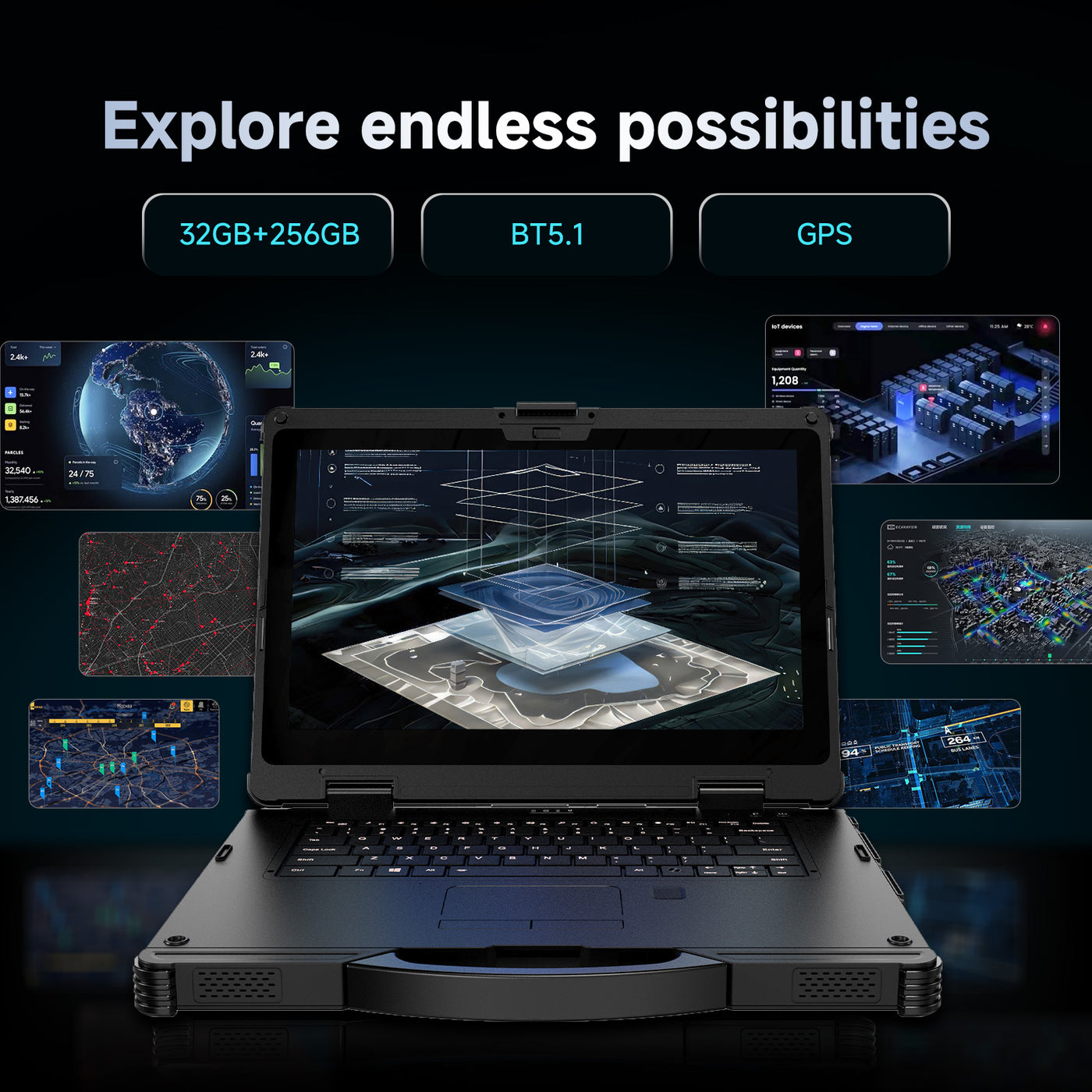 RLC1140M 14 inch Rugged Laptop Notebook PC MIL-STD-810H