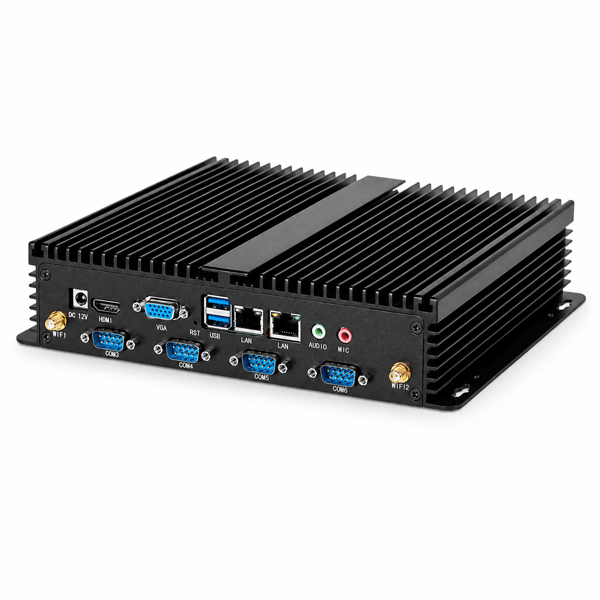 BSC-TCY079 Fanless Mini Embedded PC – Intel Core, 6x COM, Dual LAN, 12V DC Industrial Computer--BASCO Industrial PC