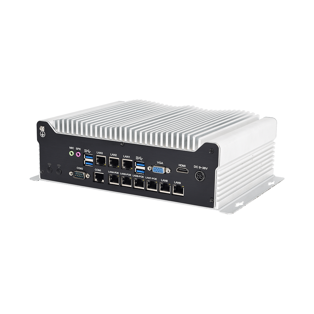 Industrial Box PC IBPC-1702H-9L2C4P-0P 9 LAN 2 COM 4 PoE--BASCO Industrial PC