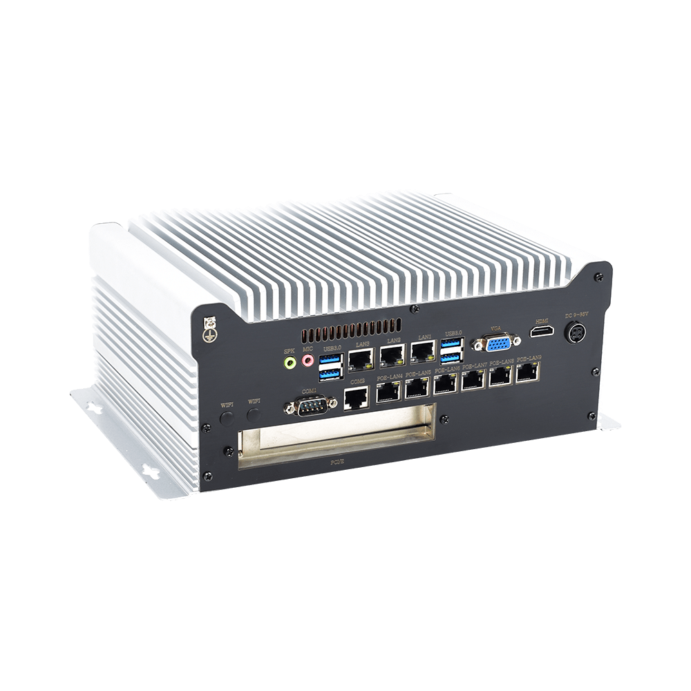 Industrial Box PC IBPC-1702H-9L2C6P-1P 9 LAN 2 COM 6 PoE--BASCO Industrial PC