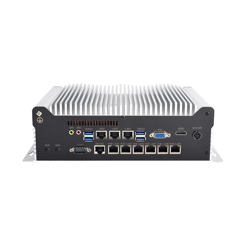Industrial Box PC IBPC-1702H-9L2C6P-1P 9 LAN 2 COM 6 PoE--BASCO Industrial PC