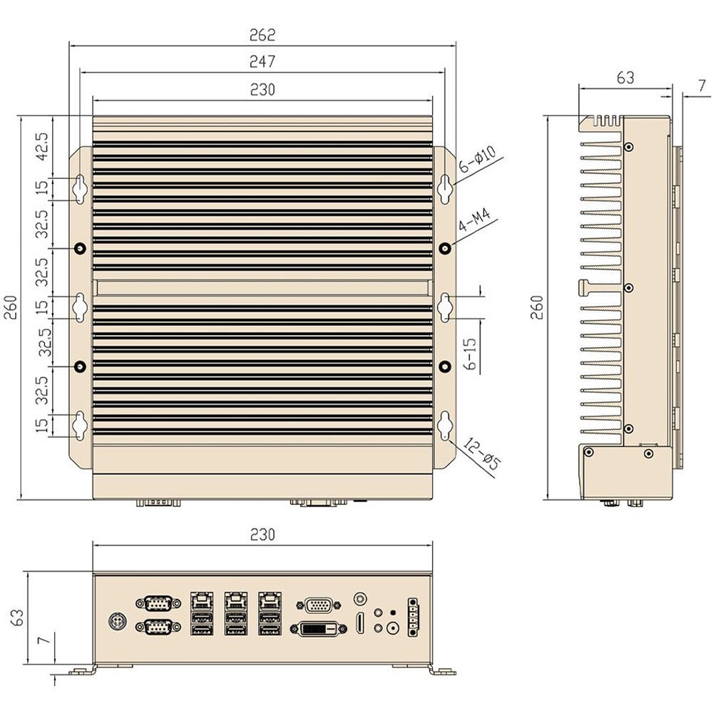Customizable Interfaces by Slot Card Expandable Industrial BOX PC Dimension-BASCO Industrial PC