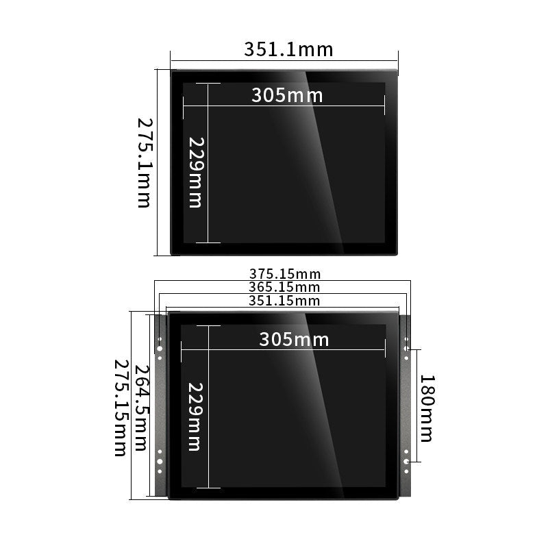 Industrial Flat Panel Touch Screen Monitor IFPM 7" to 23.8" Capacitive or Resistive Touch--BASCO Industrial PC