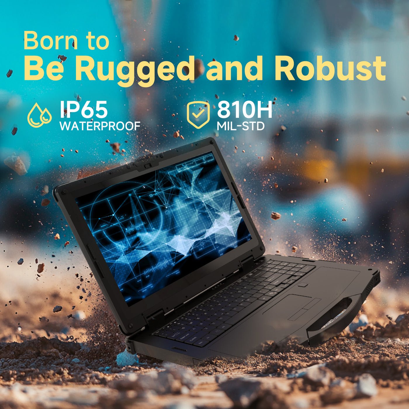 RLC1156A 15.6 inch Rugged Laptop Tablet for Harsh Environment--BASCO Industrial PC