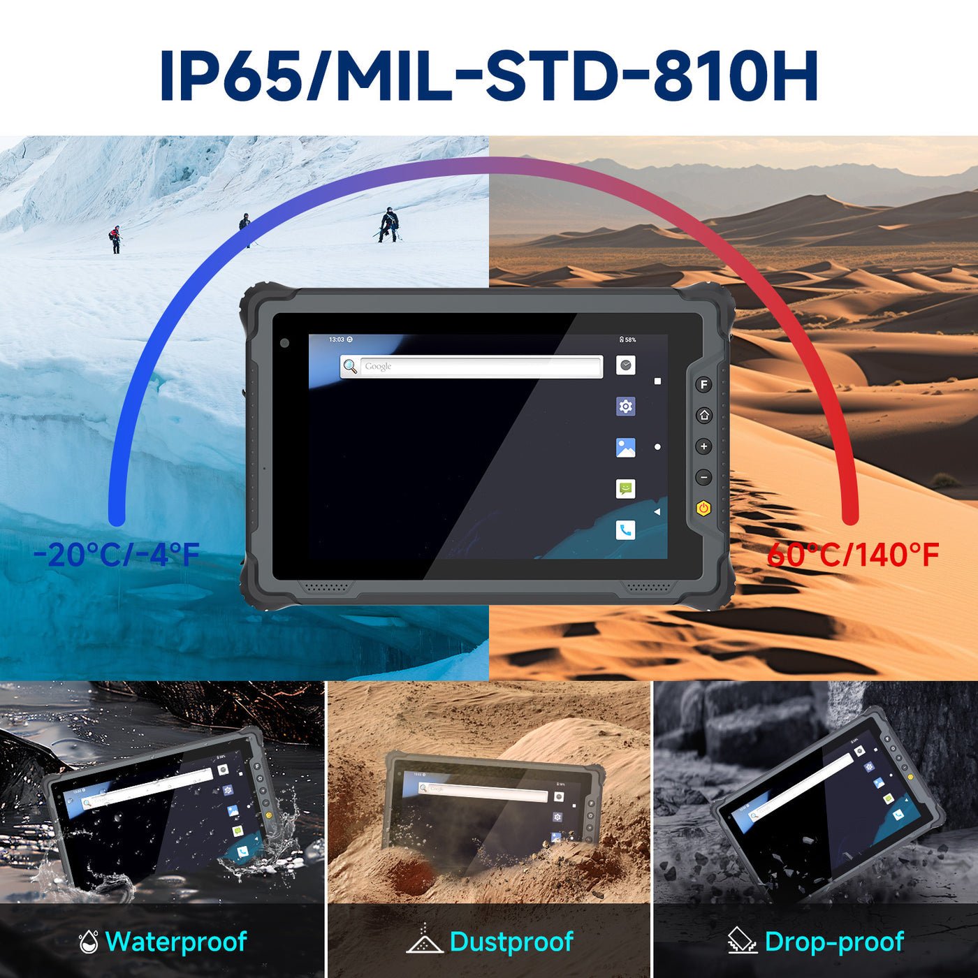 RTC1080T 8 inch Rugged Android Tablet PC--BASCO Industrial PC