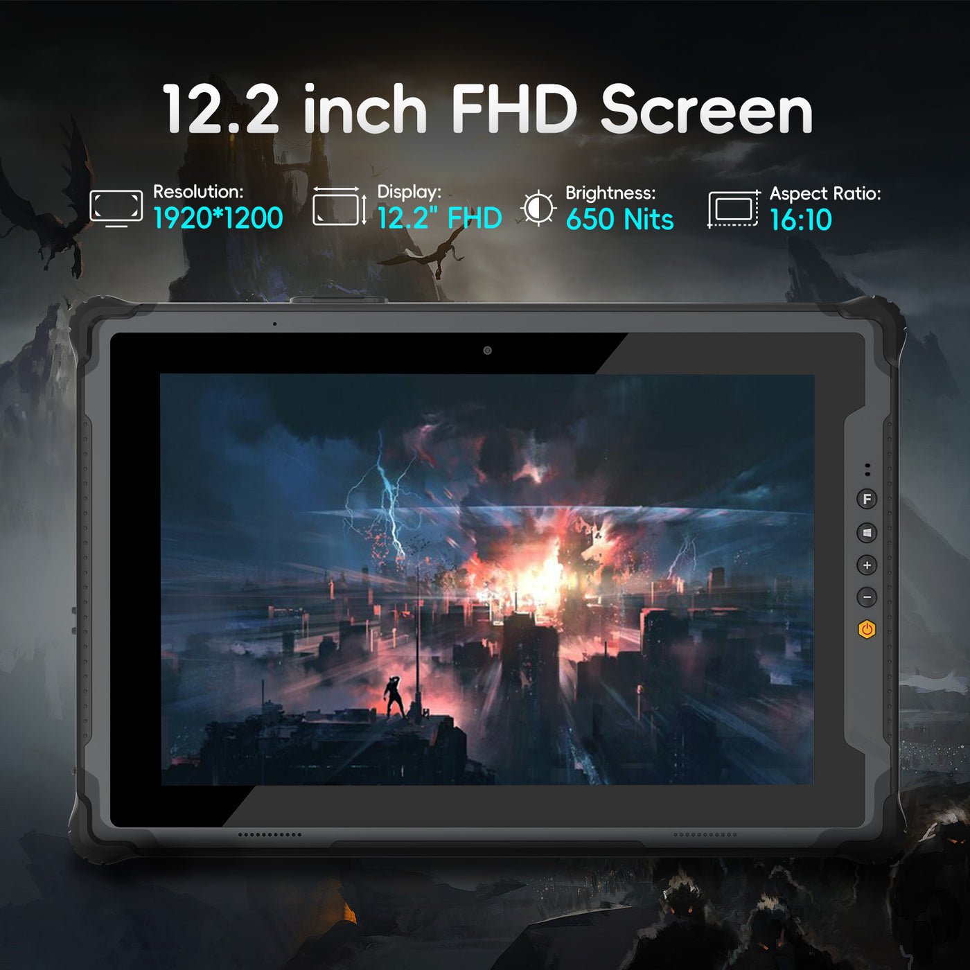 RTC1122A 12.2 inch Windows Rugged Tablet Computer--BASCO Industrial PC